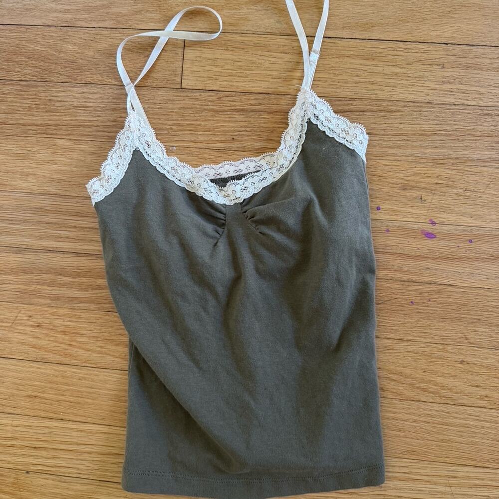 VINTAGE Hollister cotton lace tank Cami Tank Top Strappy New rare Y2K